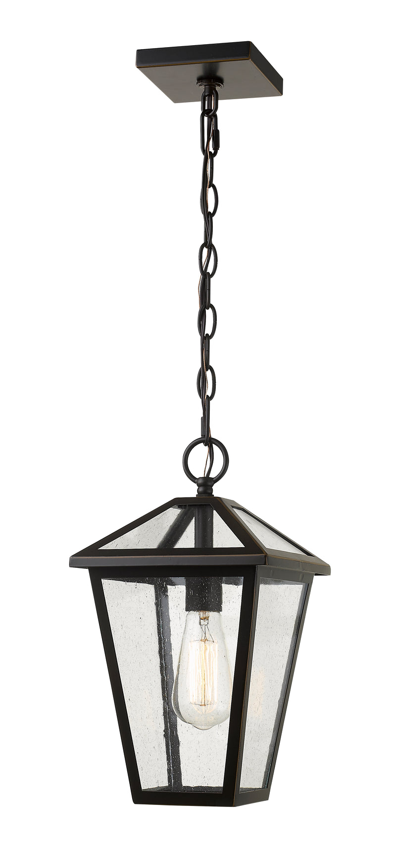 Talbot 1 Light 8.25" Outdoor Chain Mount Ceiling Fixture in Oil Rubbed Bronze