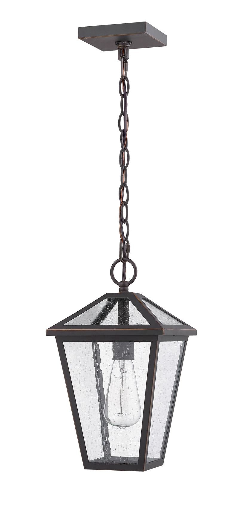 Talbot 1 Light 8.25" Outdoor Chain Mount Ceiling Fixture in Oil Rubbed Bronze