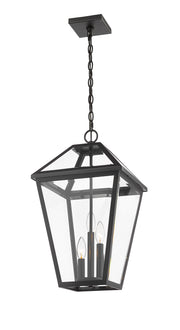 Talbot 3 Light 12.25" Outdoor Chain Mount Ceiling Fixture in Black