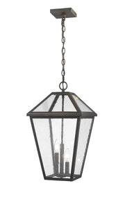 Talbot 3 Light 12.25" Outdoor Chain Mount Ceiling Fixture in Oil Rubbed Bronze