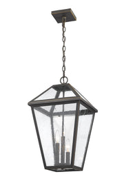 Talbot 3 Light 12.25" Outdoor Chain Mount Ceiling Fixture in Oil Rubbed Bronze