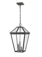 Talbot 3 Light 12.25" Outdoor Chain Mount Ceiling Fixture in Oil Rubbed Bronze