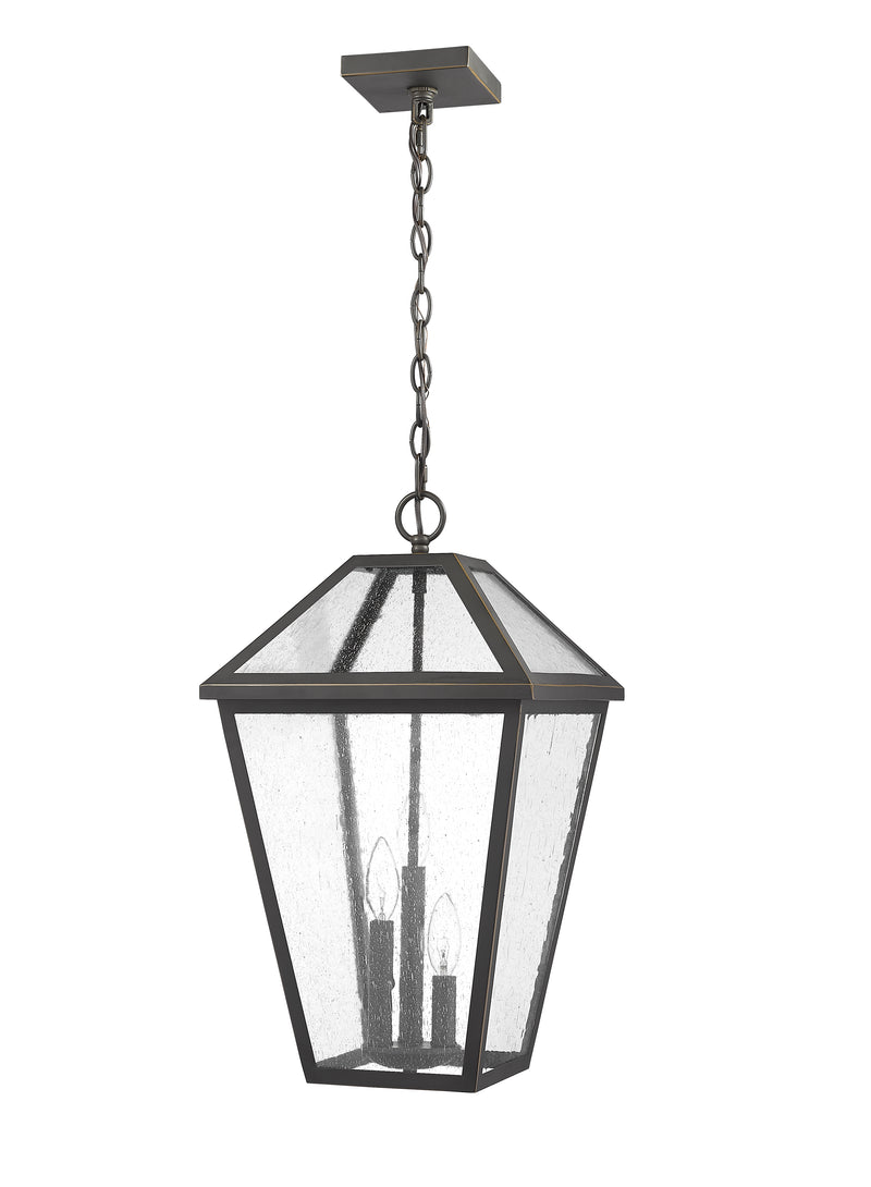 Talbot 3 Light 12.25" Outdoor Chain Mount Ceiling Fixture in Oil Rubbed Bronze