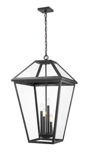 Talbot 4 Light 19.5" Outdoor Chain Mount Ceiling Fixture in Black