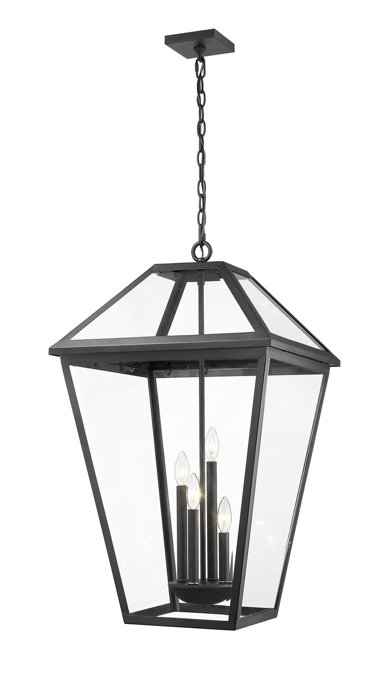 Talbot 4 Light 19.5" Outdoor Chain Mount Ceiling Fixture in Black