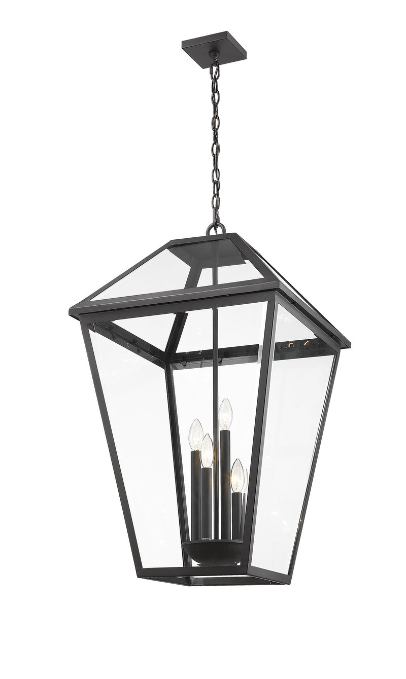 Talbot 4 Light 19.5" Outdoor Chain Mount Ceiling Fixture in Black