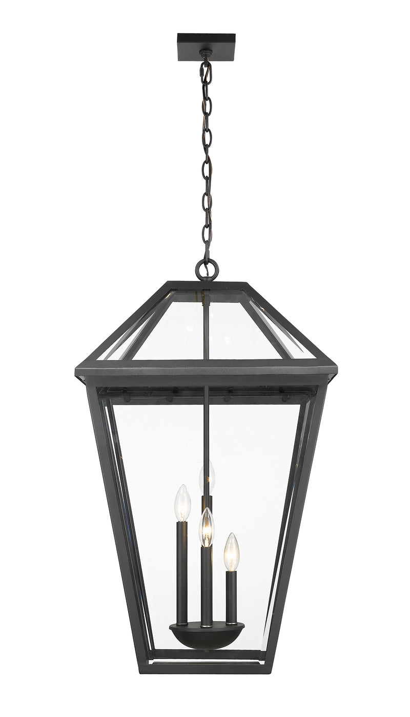 Talbot 4 Light 19.5" Outdoor Chain Mount Ceiling Fixture in Black