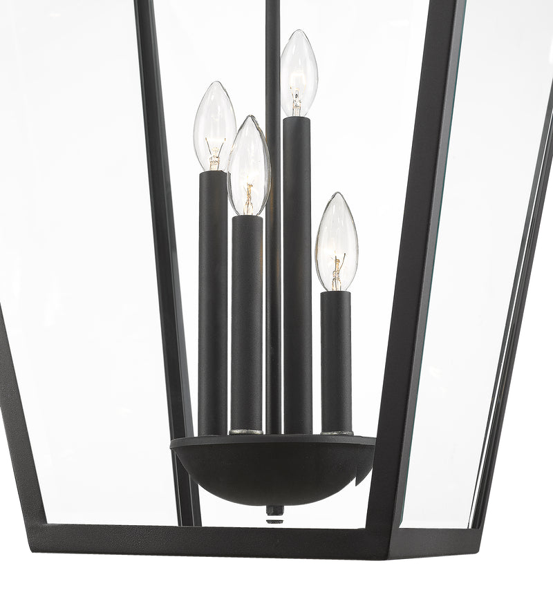 Talbot 4 Light 19.5" Outdoor Chain Mount Ceiling Fixture in Black