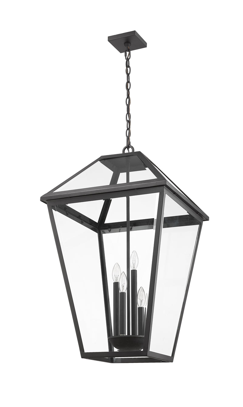 Talbot 4 Light 19.5" Outdoor Chain Mount Ceiling Fixture in Black