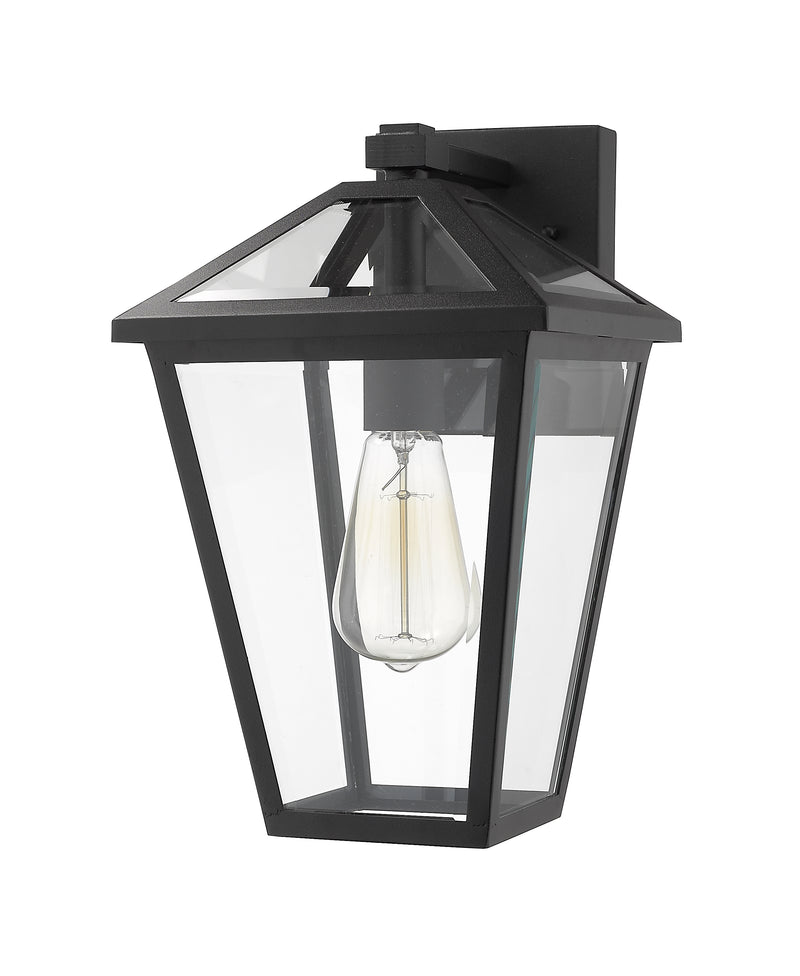 Talbot 1 Light 8.25" Outdoor Wall Light in Black