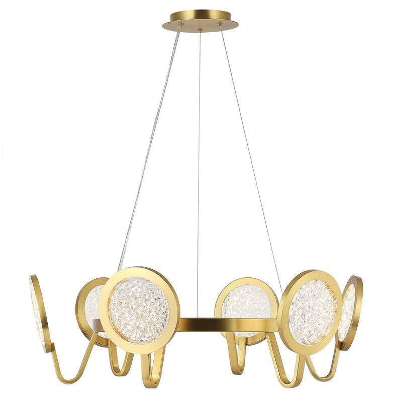 Sherlock 6-Light 32" Pendant in Satin Brass
