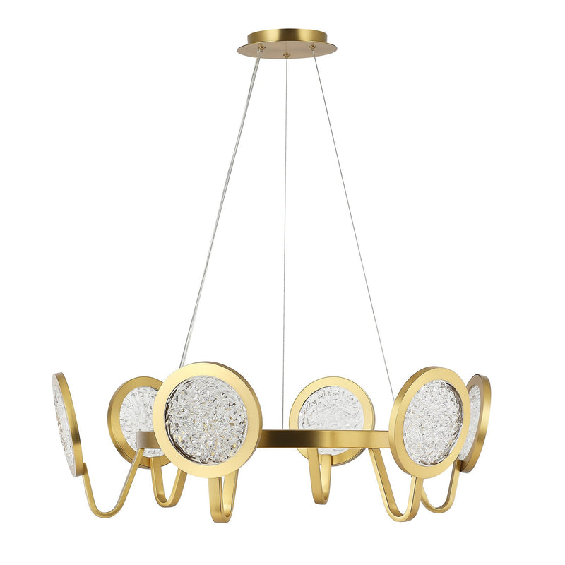 Sherlock 6-Light 32" Pendant in Satin Brass