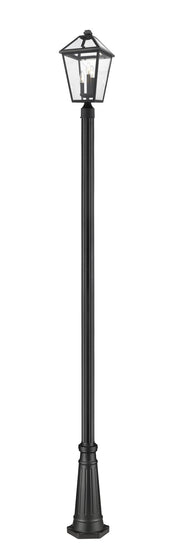 Talbot Outdoor Post Mount Fixture in Black, 96" Cast Post, 10" Base