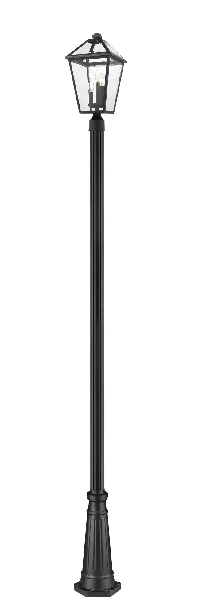 Talbot Outdoor Post Mount Fixture in Black, 96" Cast Post, 10" Base