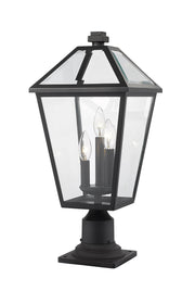 Talbot Outdoor Post Mount Fixture in Black, Pier Mount, 6" Base