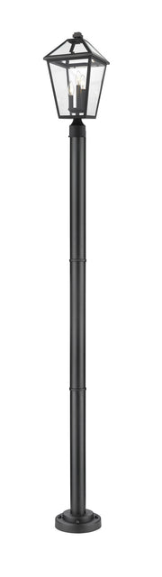 Talbot Outdoor Post Mount Fixture in Black, 76" Cast Post, 9" Base