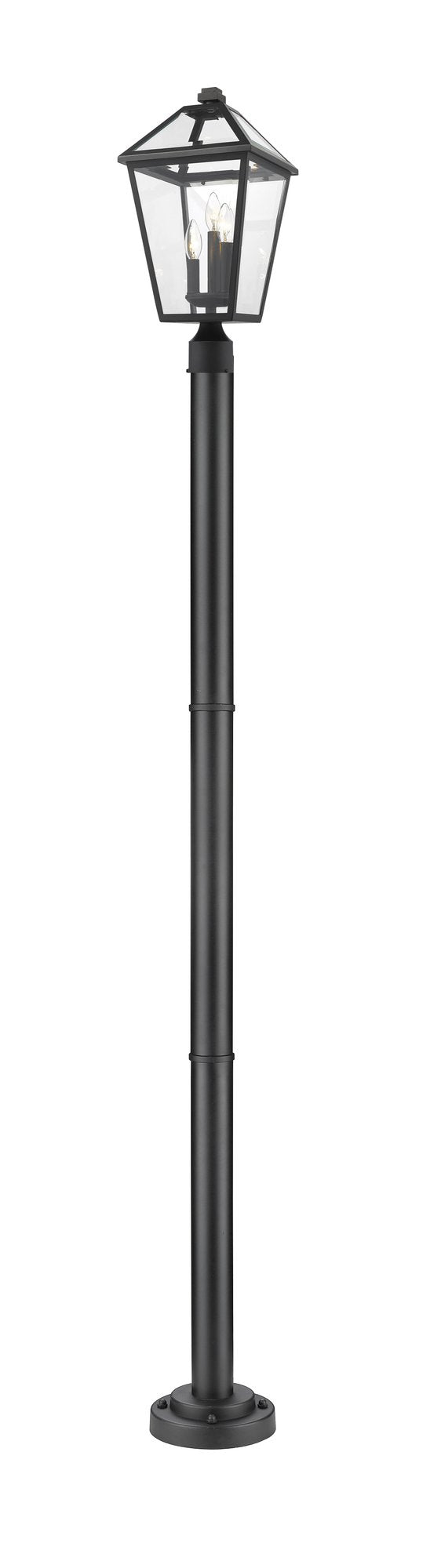 Talbot Outdoor Post Mount Fixture in Black, 76" Cast Post, 9" Base