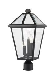 Talbot Outdoor Post Mount Fixture in Black, Post Top Only, Round Fitter