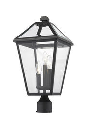 Talbot Outdoor Post Mount Fixture in Black, Post Top Only, Round Fitter