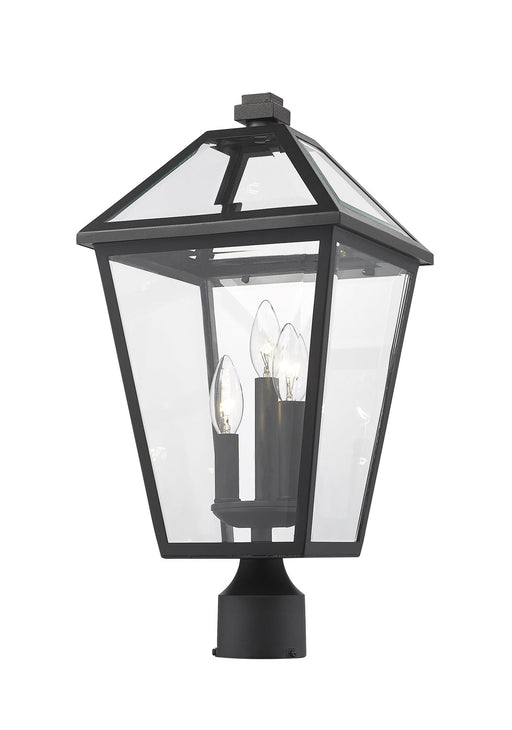 Talbot Outdoor Post Mount Fixture in Black, Post Top Only, Round Fitter