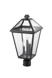 Talbot Outdoor Post Mount Fixture in Black, Post Top Only, Round Fitter