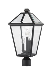 Talbot Outdoor Post Mount Fixture in Black, Post Top Only, Round Fitter
