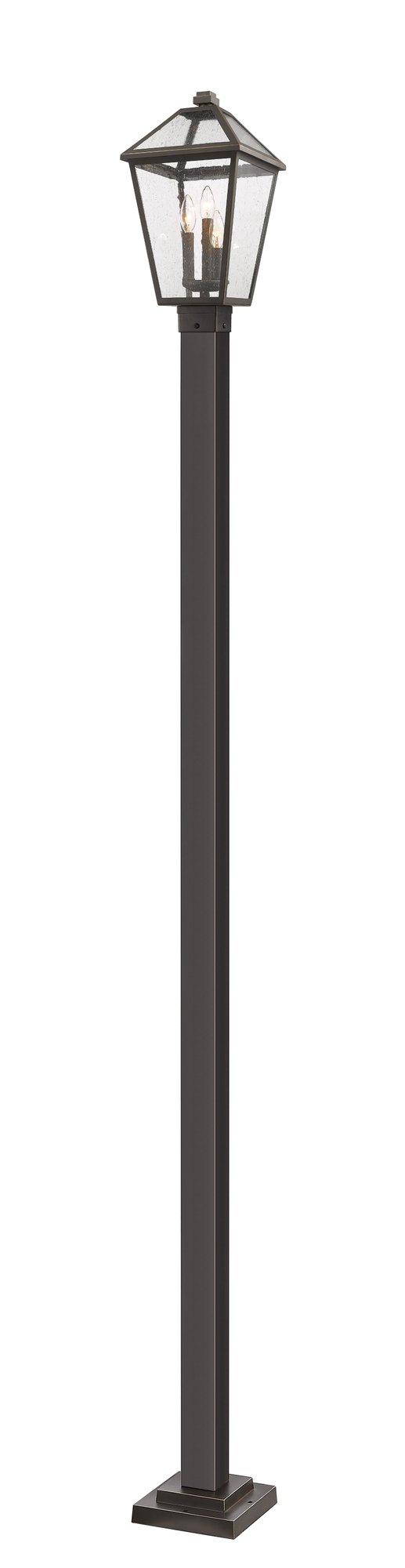 Talbot Outdoor Post Mount Fixture in Oil Rubbed Bronze, 96" Square Post