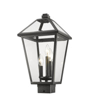 Talbot Outdoor Post Mount Fixture in Black, Post Top Only, Square Fitter