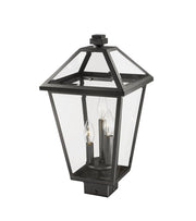 Talbot Outdoor Post Mount Fixture in Black, Post Top Only, Square Fitter