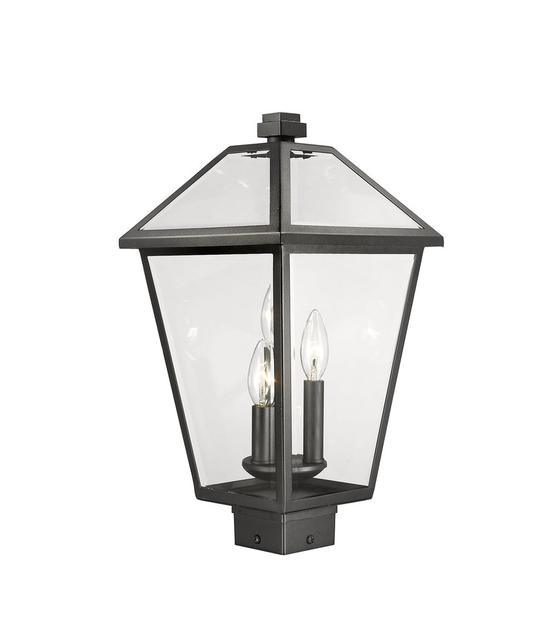 Talbot Outdoor Post Mount Fixture in Black, Post Top Only, Square Fitter