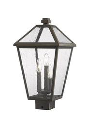 Talbot Outdoor Post Mount Fixture in Oil Rubbed Bronze, Post Top Only, Square Fitter
