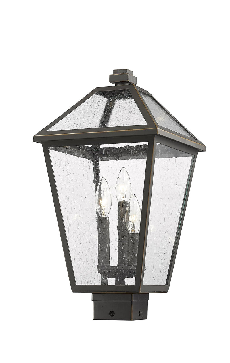 Talbot Outdoor Post Mount Fixture in Oil Rubbed Bronze, Post Top Only, Square Fitter