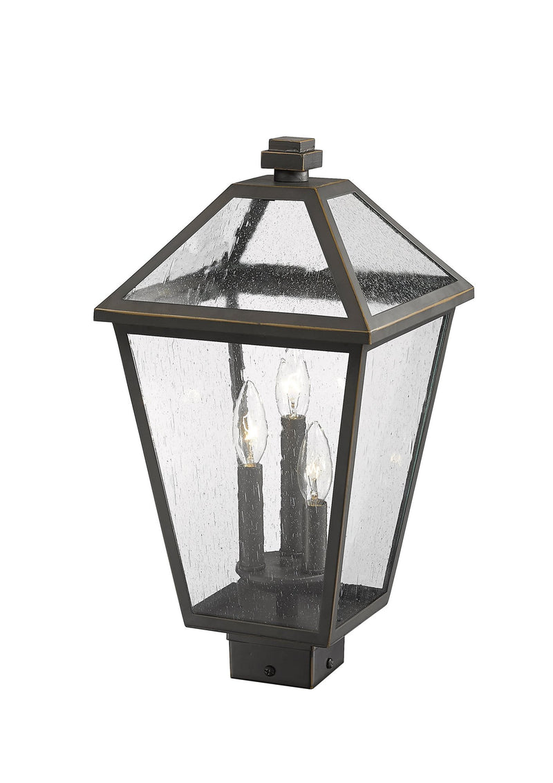 Talbot Outdoor Post Mount Fixture in Oil Rubbed Bronze, Post Top Only, Square Fitter