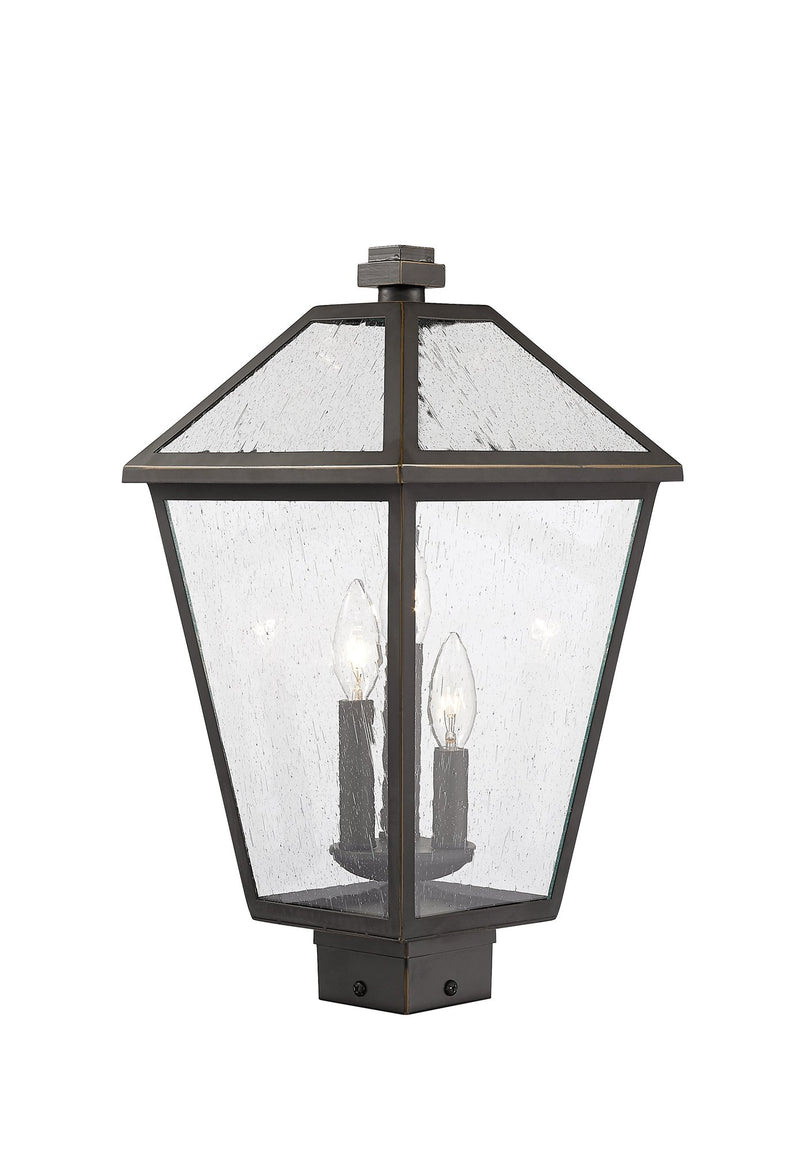 Talbot Outdoor Post Mount Fixture in Oil Rubbed Bronze, Post Top Only, Square Fitter