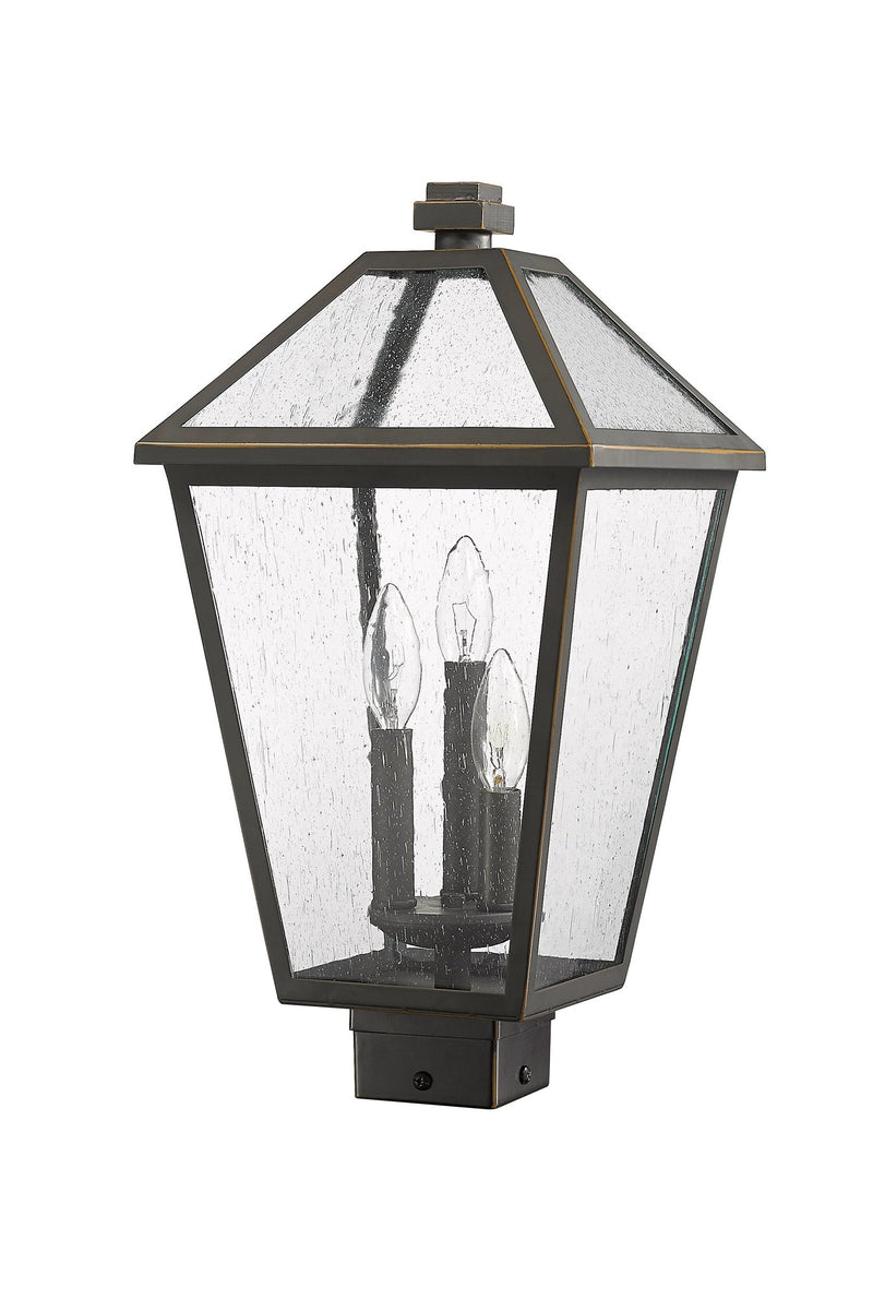Talbot Outdoor Post Mount Fixture in Oil Rubbed Bronze, Post Top Only, Square Fitter