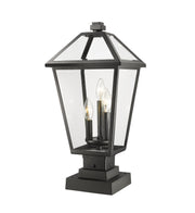 Talbot Outdoor Post Mount Fixture in Black, Square Pier Mount