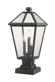 Talbot Outdoor Post Mount Fixture in Oil Rubbed Bronze, Square Pier Mount