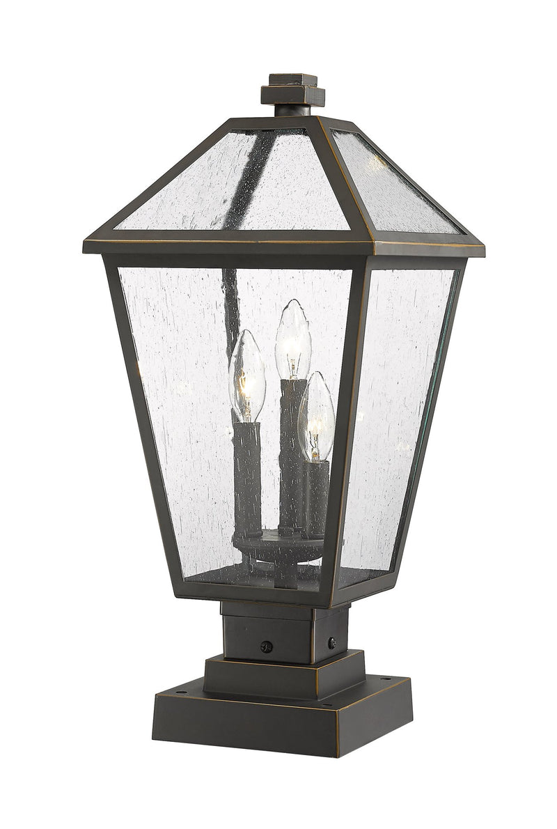 Talbot Outdoor Post Mount Fixture in Oil Rubbed Bronze, Square Pier Mount