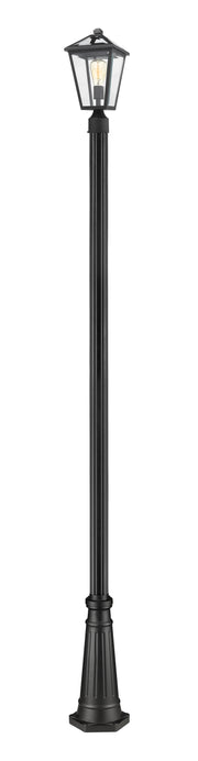 Talbot 1 Light Outdoor Post Mount Fixture in Black, 96" Cast Post, 10" Base