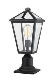 Talbot 1 Light Outdoor Post Mount Fixture in Black, Pier Mount, 6" Base