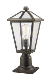 Talbot 1 Light Outdoor Post Mount Fixture in Oil Rubbed Bronze, Pier Mount, 6" Base