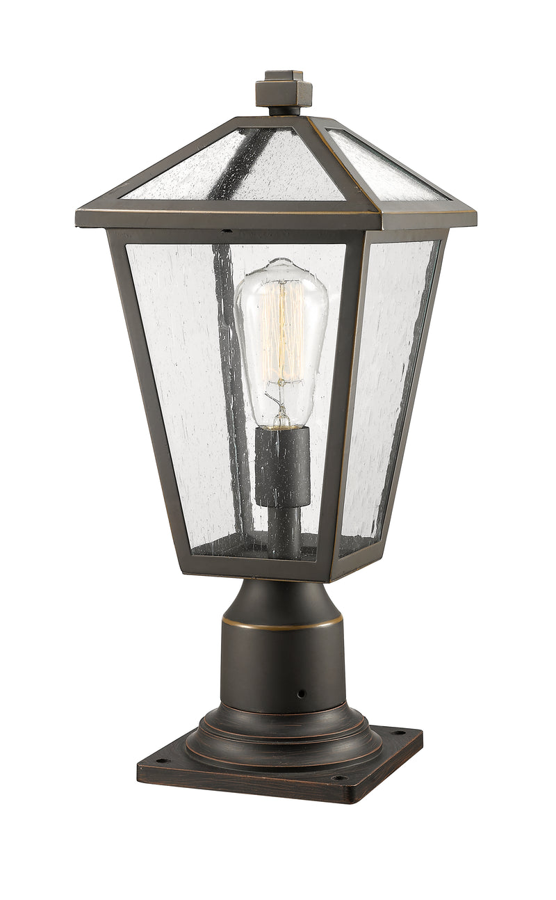 Talbot 1 Light Outdoor Post Mount Fixture in Oil Rubbed Bronze, Pier Mount, 6" Base