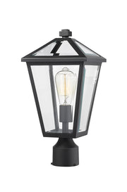 Talbot 1 Light Outdoor Post Mount Fixture in Black, Post Top Only, Round Fitter