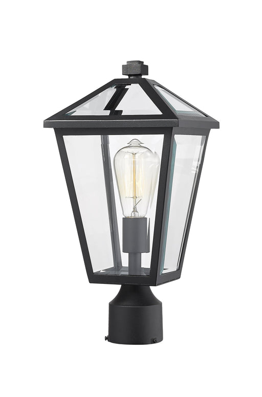 Talbot 1 Light Outdoor Post Mount Fixture in Black, Post Top Only, Round Fitter
