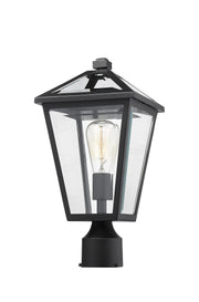 Talbot 1 Light Outdoor Post Mount Fixture in Black, Post Top Only, Round Fitter