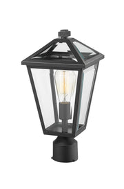 Talbot 1 Light Outdoor Post Mount Fixture in Black, Post Top Only, Round Fitter