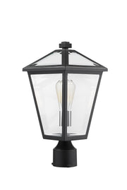 Talbot 1 Light Outdoor Post Mount Fixture in Black, Post Top Only, Round Fitter