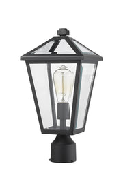 Talbot 1 Light Outdoor Post Mount Fixture in Black, Post Top Only, Round Fitter