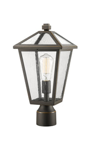 Talbot 1 Light Outdoor Post Mount Fixture in Oil Rubbed Bronze, Post Top Only, Round Fitter