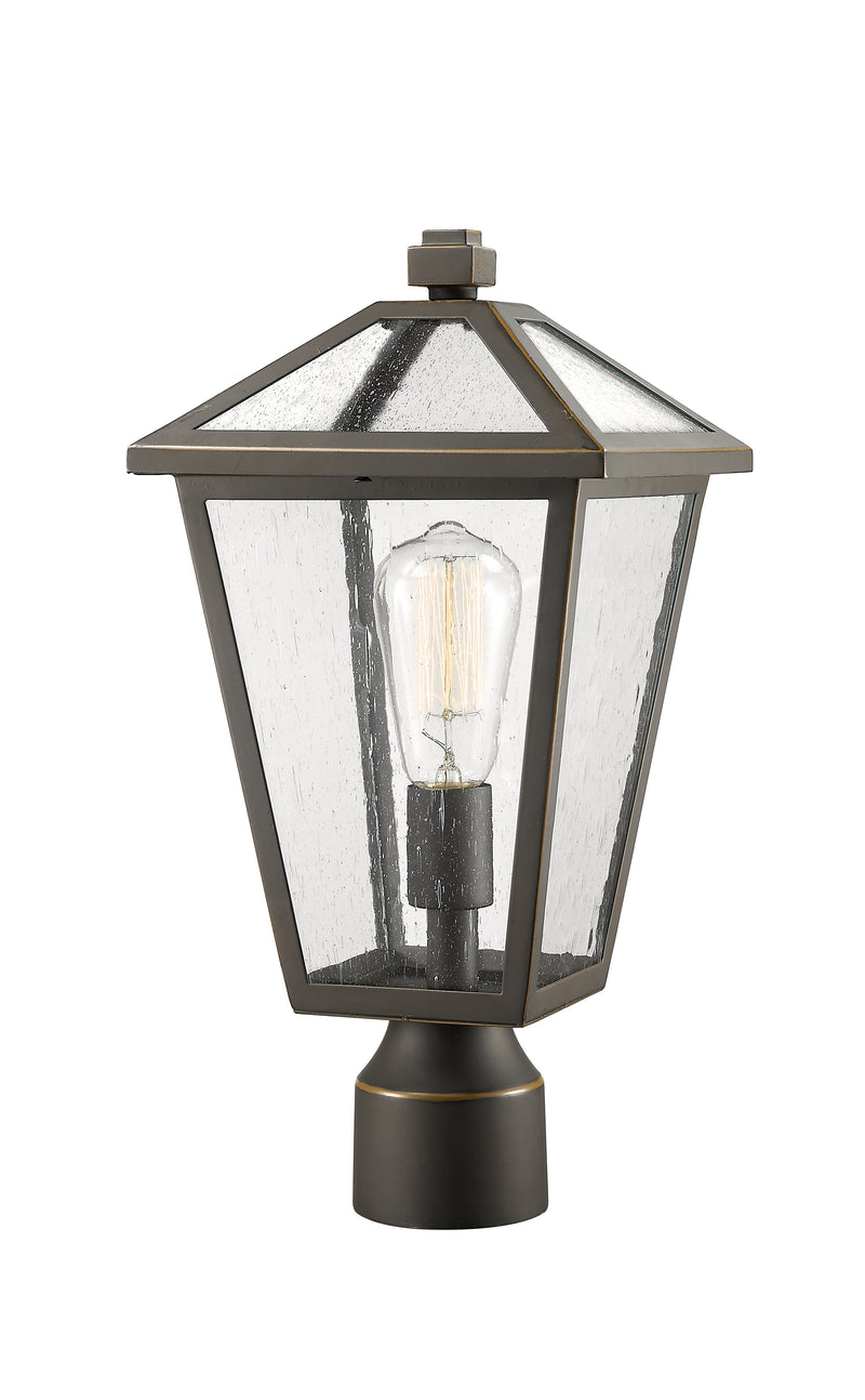 Talbot 1 Light Outdoor Post Mount Fixture in Oil Rubbed Bronze, Post Top Only, Round Fitter